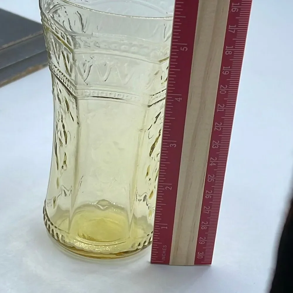 Federal Glass “ Patrician” amber depression glass tumbler.